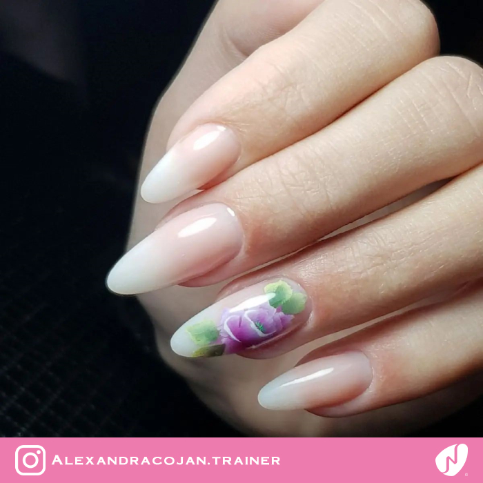 Ombre Flower Nails